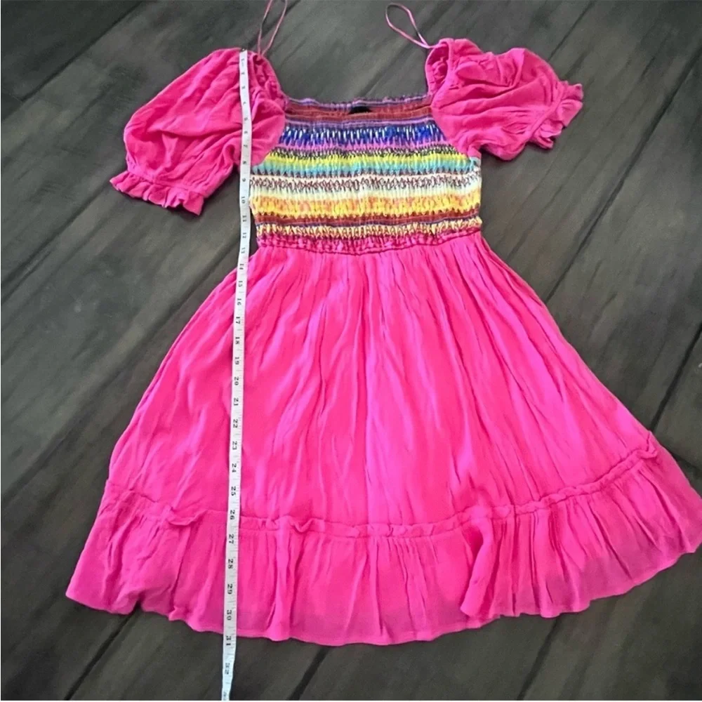 Vici Pretty in Pink Smocked Puff Sleeve Dress - Size XS - Picture 9 of 13